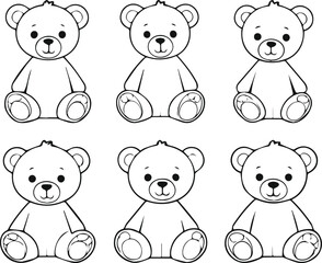 set of teddy bears