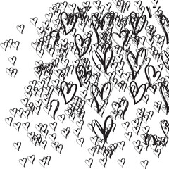 Collection of hand-drawn hearts simple sketch style perfect for Valentines Day cards and romantic designs
