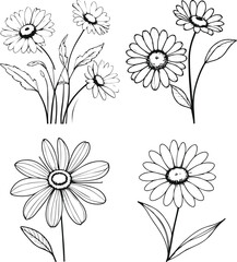 set of flowers