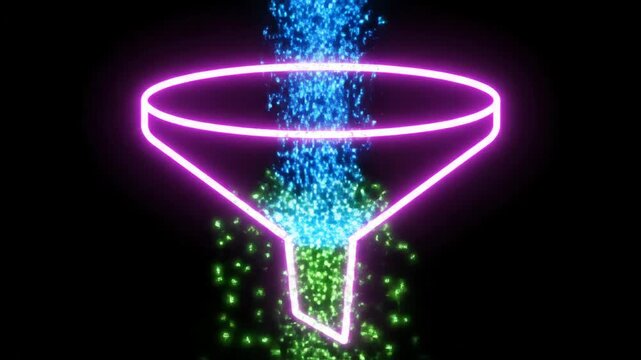 Strategic Neon Sales Funnel Marketing Conversion Animation