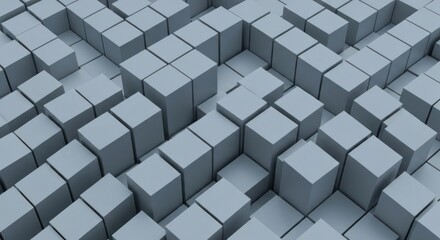 Interlocking grey cubes form a textured grid with varying heights and shadows