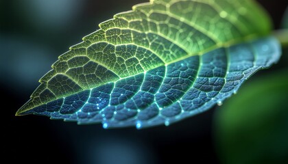 Fototapeta premium Enchanting Dewdrop Leaf A Magical Nature's Embrace