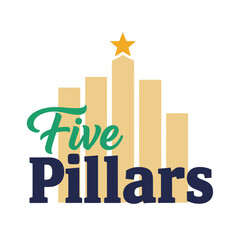 Typography t shirt design five pillars