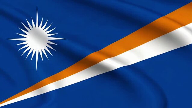 Waving Flag of the Marshall Islands