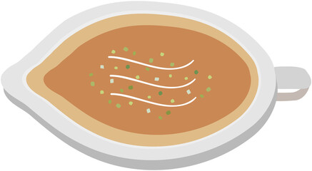 thanksgiving gravy food autumn feast in flat vector design