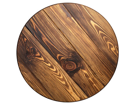 Round wood planks, angled, warm brown, knots