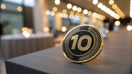 Celebrate a decade with this stunning tenth anniversary emblem, perfect for highlighting milestones and achievements in a professional and elegant way