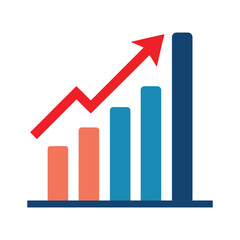 Business growth arrow vector illustration isolated on a white background