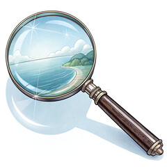 magnifying glass on white background