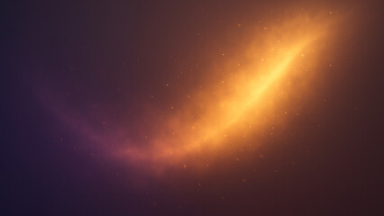 Golden curved light trail in abstract cosmic background illustration