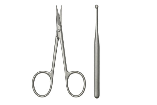 Manicure tools set with nail cuticle nipper and pusher for personal care and beauty treatment on transparent background