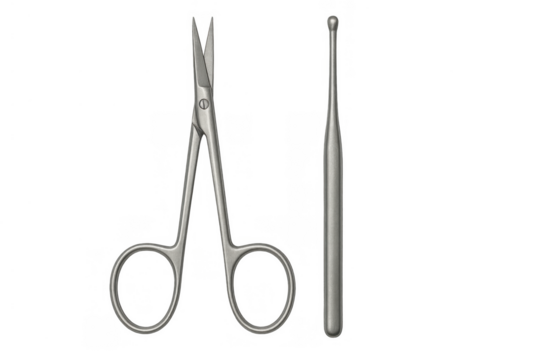 Manicure tools set with nail cuticle nipper and pusher for personal care and beauty treatment on transparent background