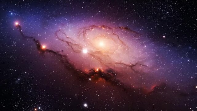 Immerse in the profound and infinite scale of the universe, featuring countless stars and galaxies, evoking a sense of wonder and cosmic insignificance through abstract visuals.