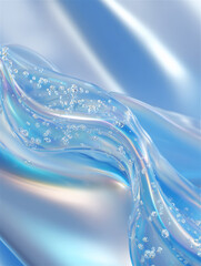 Obraz premium 細かい空気の泡の入ったブルーのジェル背景