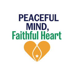 Typography t shirt design peaceful mind faithful heart