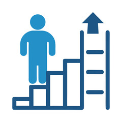 Career ladder growth vector illustration isolated on a white background