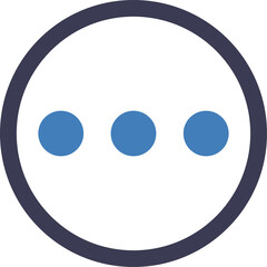 Three Blue Dots Inside A Dark Circle With A Transparent Background Isolated On White