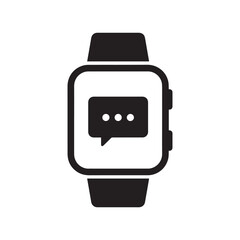 Silhouette of a smartwatch with message icon