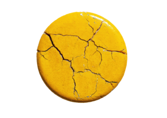 Cracked yellow disk texture, weathered surface