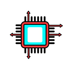 Processor Icon Central Processing Unit for Data Processing and Computing