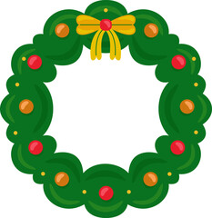 Holiday Wreath With Bow and Ornaments