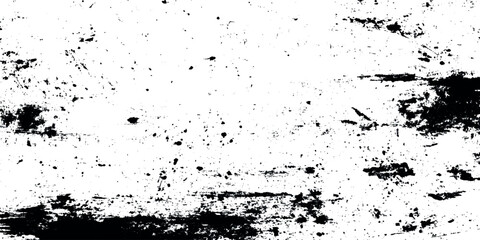 Distressed overlay grunge texture background black and white scratch grit dust worn rough urban wall surface design vector element.