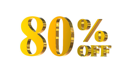 80% OFF Promotional Graphic – 3D Bold Gold 