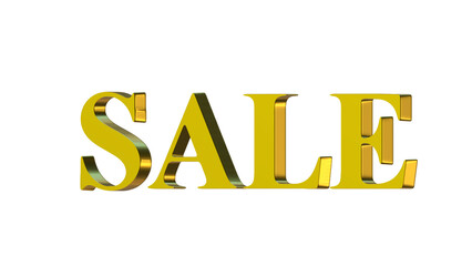 SALE Promotional Graphic – 3D Bold Gold Metallic Text 