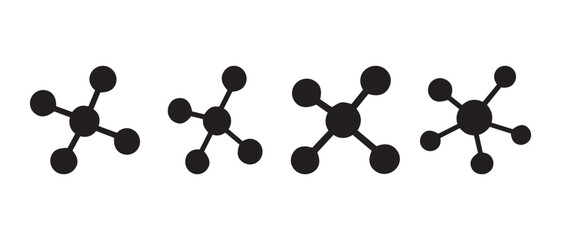Digital network connection icons set for modern technology graphics.