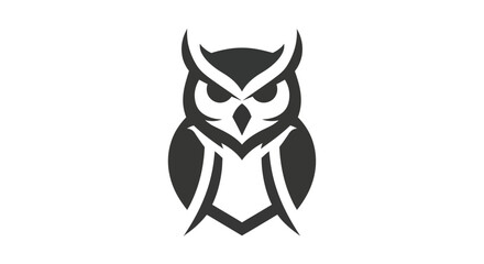 Stylized owl icon on white background symbolizing knowledge wisdom and insight