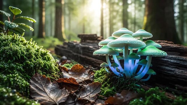 A close up exploration of a vibrant, wild mushroom's intricate cap and gills, highlighting its unique texture and organic patterns within a damp forest floor.
