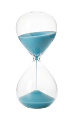 Hourglass with blue sand transparent background cutout png