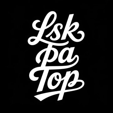 Black and White Script LSK Pa Top Logo Typography