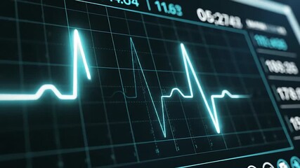 Medical Heart Rate Monitor Screen Displaying ECG Pulse. - Powered by Adobe