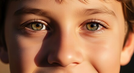 Green-Eyed Child's Close-Up Capturing Innocence and Natural Beauty