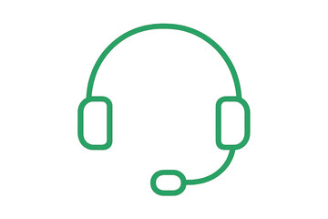 Headset icon for customer service and communication, representing online support and contact center assistance