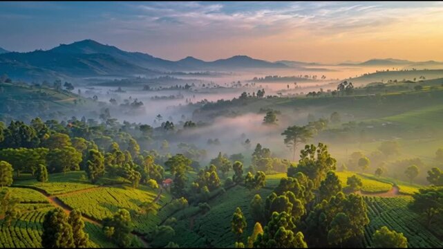 sunrise over the mountains