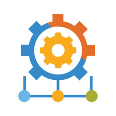 Workflow optimization gear vector illustration isolated on a white background