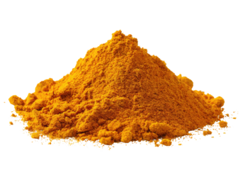 Mound of vibrant, finely ground yellow-orange powder