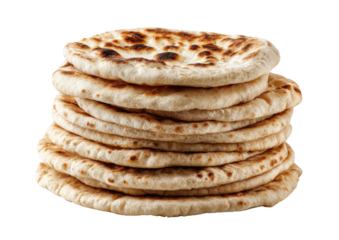 Stack of flatbreads with toasted spots