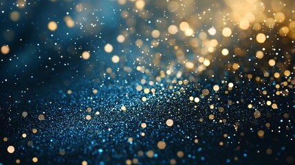 Obraz premium steel blue and soft gold abstract glitter .