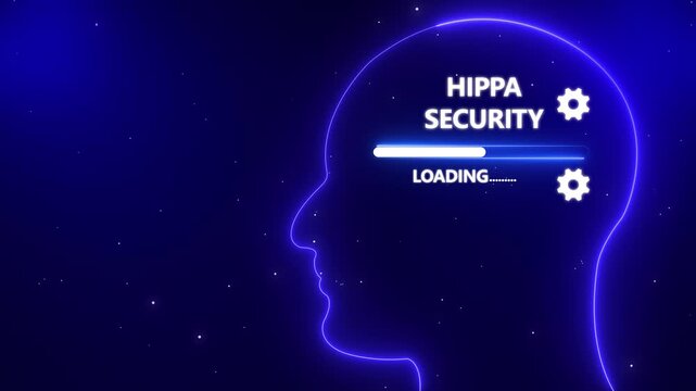 Human Head With HIPPA security Loading In Mind. Business Mindset Concept. graphic background. New business concept.