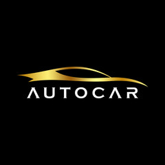 Autocar Gold and Black Logo Icon, Luxury Vehicle Emblem, Premium Automotive Badge Vector