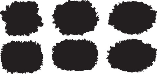 Black paint brush spots, highlighter lines or felt tip pen marker horizontal blobs. Marker pen or brushstrokes and dashes