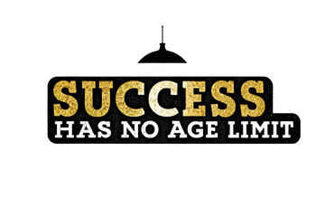 Motivational vector quote design with gold success typography and illuminated lamp