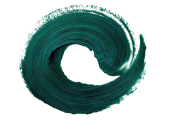 Swirled teal paint, brushstrokes, isolated