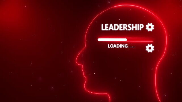 Human Head Profile With Leadership loading in Mind. Business creativity and Innovation concept. Abstract Illustration for creative thinking, strategic planning technology, and Futuristic vision.