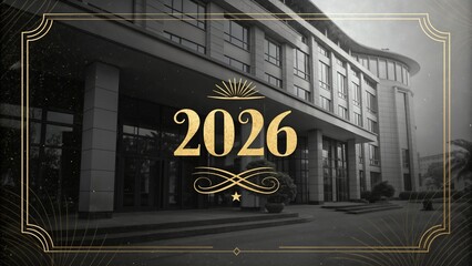 Luxury hotel building architecture design in 2026 new year celebration event