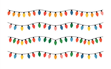 Colorful holiday lights strung together for festive cheer, perfect for vibrant Christmas designs and joyful seasonal promotions for the holidays