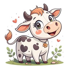 Obraz premium Cute funny cow illustrate 